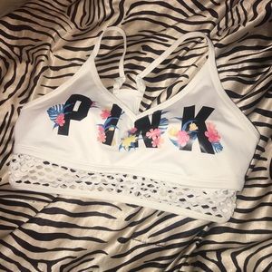 PINK white sports bra!